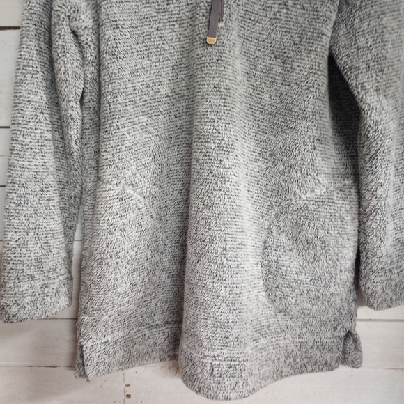 Soft Surroundings Luxe Sherpa Pullover 1/4 Zip Grey Size XSmall W/ Front Pocket - Picture 3 of 9